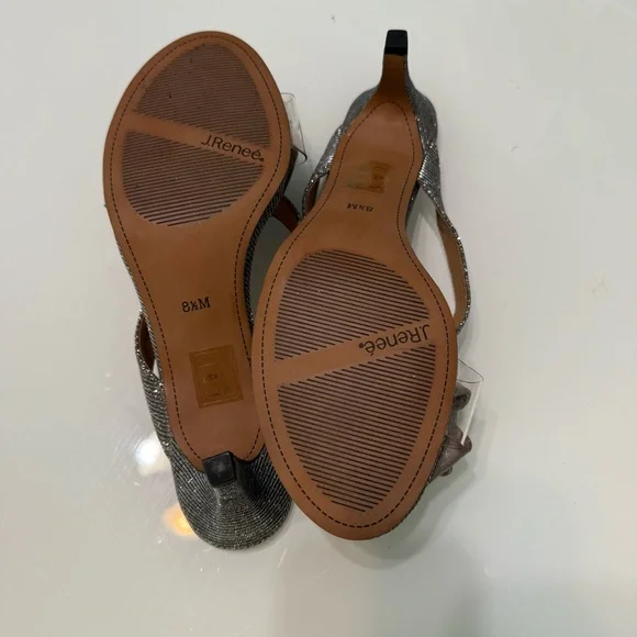 New J.Renee Crystal Embellished Slingback Heels‎ – Silver, Size 8.5M - Picture 6 of 6